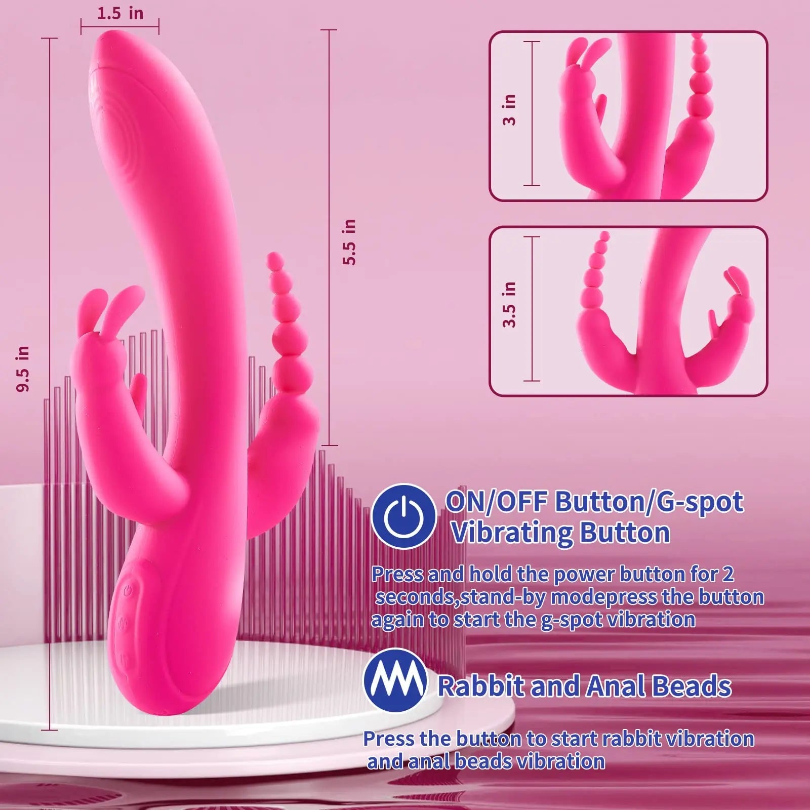 Triple Stimulation Rabbit Vibrator - Seductiva