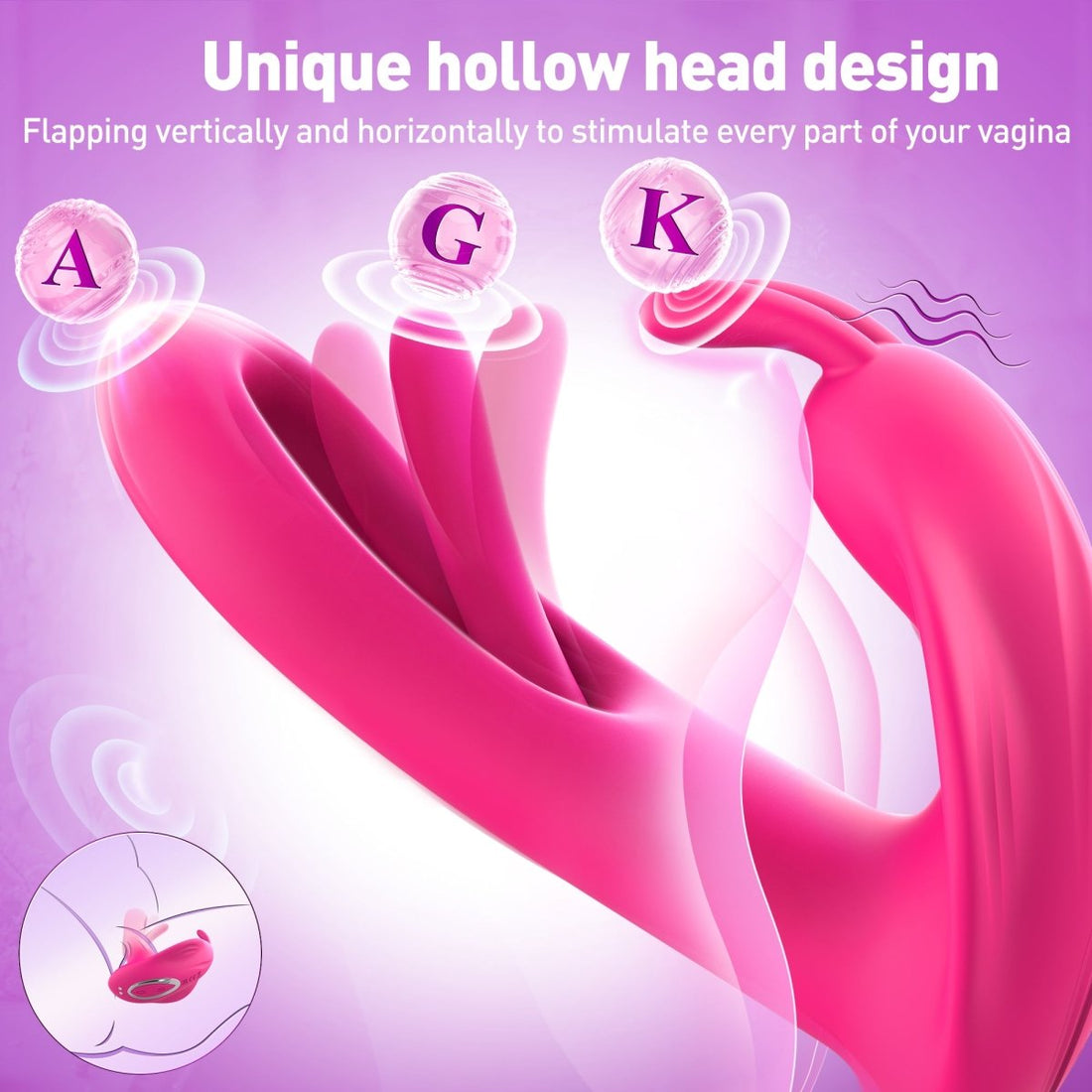 Wearable G-Spot and clitoral stimulator in pink silicone design
