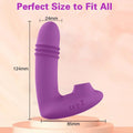 Hands-free sucking vibrator shown flat with contoured fit