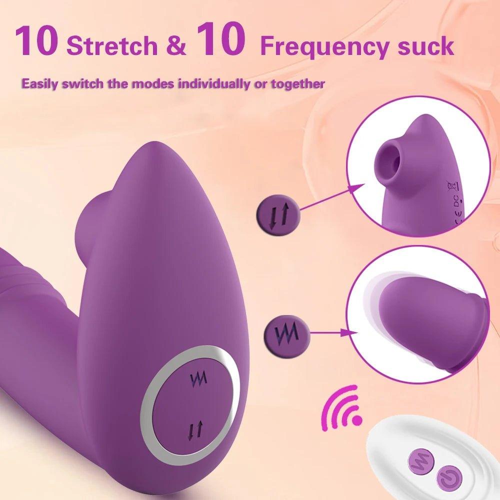 Side angle of clitoral suction vibrator highlighting soft silicone body