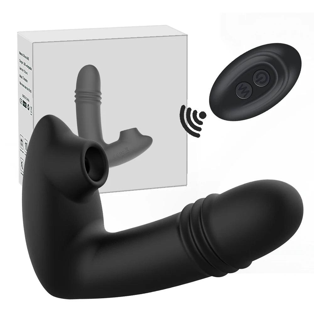 Clitoral sucking vibrator shown with flexible curved design