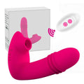 Wearable vibrator displayed in position illustration for hands-free use