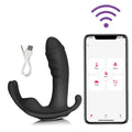 Wireless prostate stimulator shown from overhead perspective