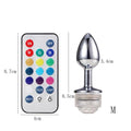 Wireless Remote Control Metal Luminous Anal Plug Prostate Massage Butt Plug with LED Anal Tail Sex Toy Adult Products for Women - Seductiva