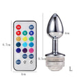Wireless Remote Control Metal Luminous Anal Plug Prostate Massage Butt Plug with LED Anal Tail Sex Toy Adult Products for Women - Seductiva